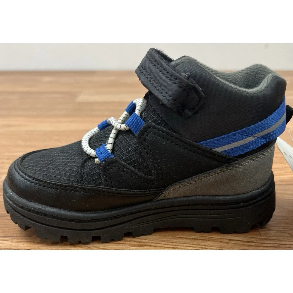 Carter's Hart Winter Boots Toddler Boys Size 8 Black Hook & Loop Closure NEW